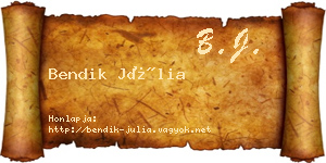 Bendik Júlia névjegykártya